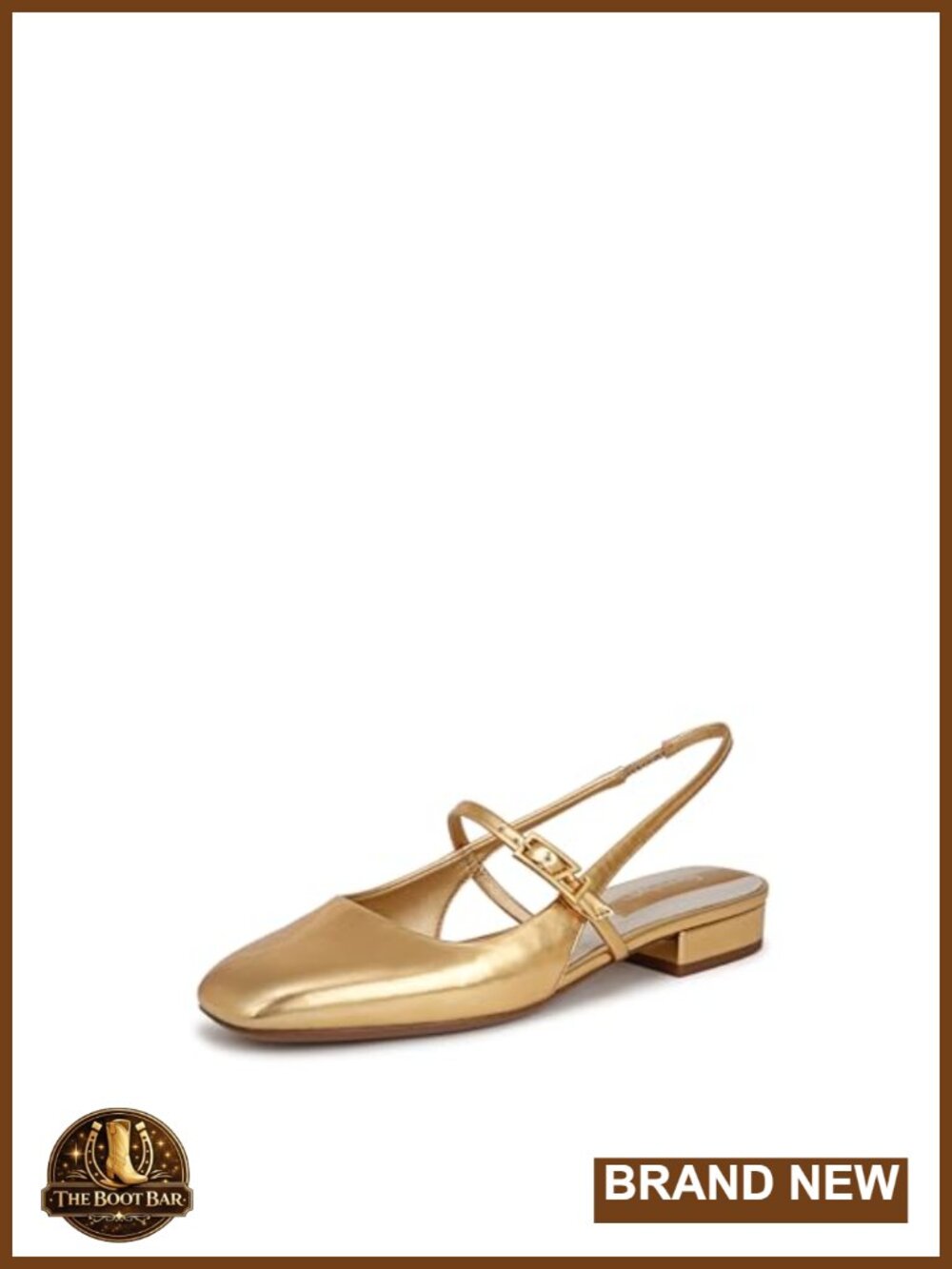 Faux Leather Mary Jane Slingback Ballet Flat